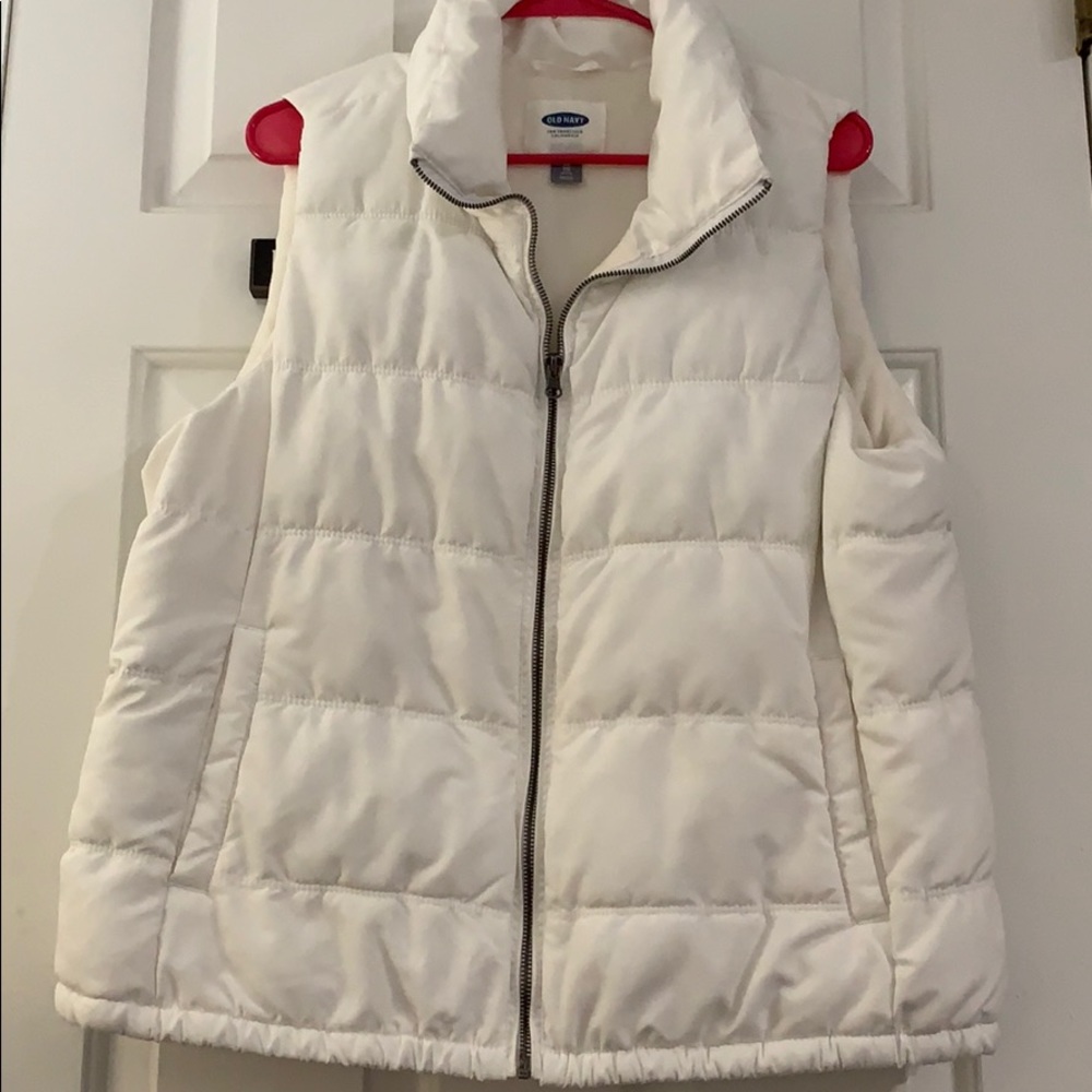 Old Navy winter white puffy vest sz XL petite